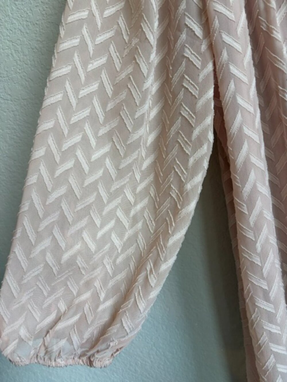 Anthropologie One September Blush Pink Chevron Jacquard Mini Dress Medium - Picture 6 of 12